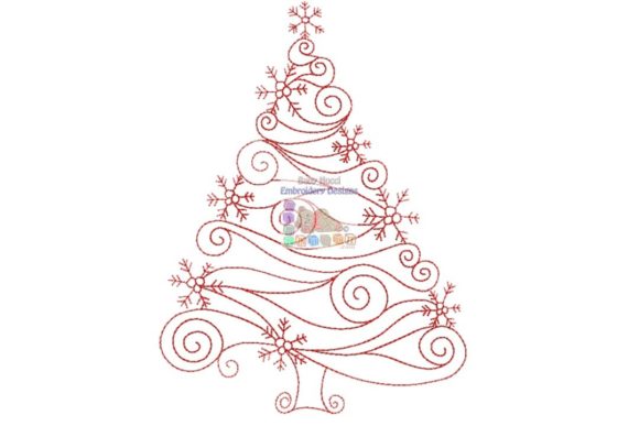 Christmas Tree Redwork Embroidery Review
