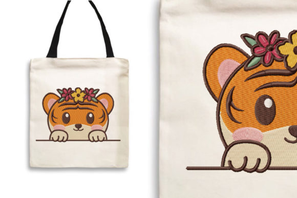 Cute Tiger with Flower Crown Embroidery Review