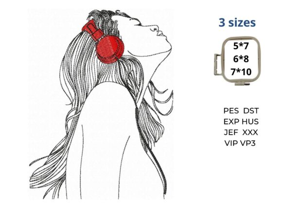 Girl with Headphones Embroidery Review