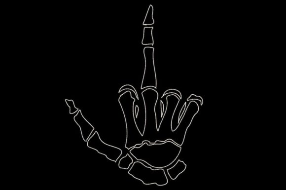 Skeleton Middle Finger Gesture Embroidery Review