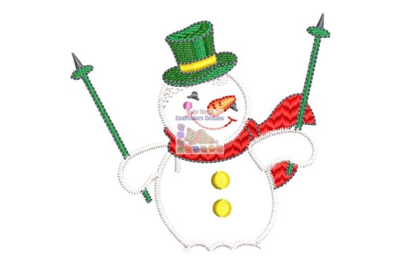 Snowman Happy Ski Embroidery Review