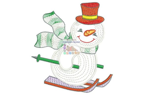 Snowman Skiing Embroidery Review