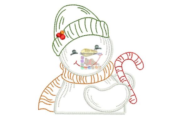 Snowman with Candy Cane Embroidery Review