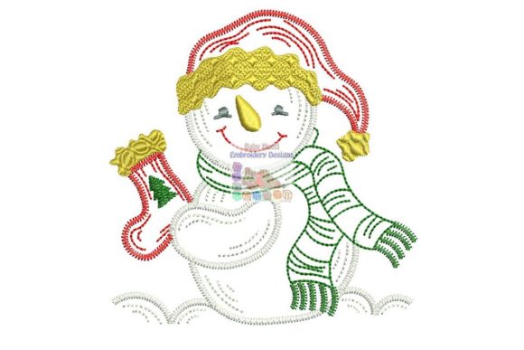 Snowman with Christmas Sock Embroidery Review