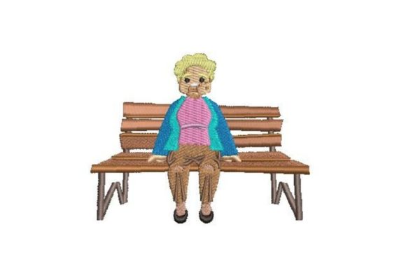 White Elderly Woman Sitting: A Heartfelt Embroidery Design Review