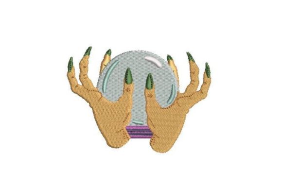 Witch Hands Holding Crystal Embroidery Design
