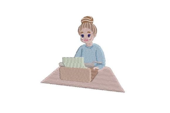 Woman Using a Typewriter Embroidery Design Review